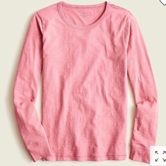 New Damaged- J Crew Vintage Cotton Crewneck Long Sleeve Tee Shirt - Picture 1 of 9